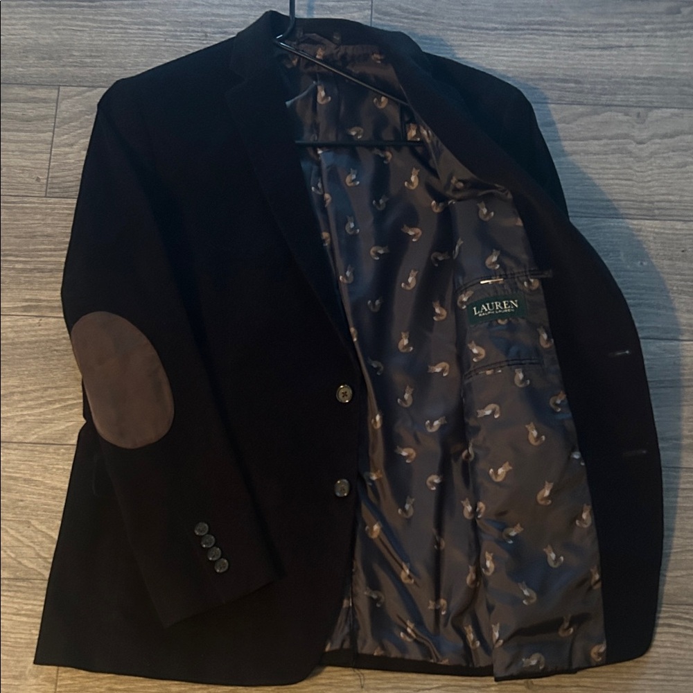 Ralph Lauren Black Blazer with Fox Print Lining